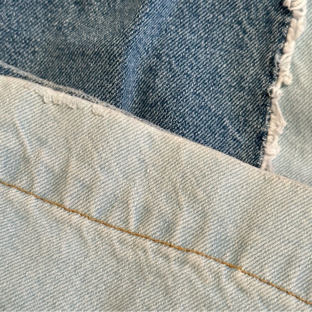 Forever 21 Jeans Womens 29 Light Wash Low Rise Wide Leg Patchwork Distressed - Picture 13 of 13